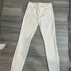 7 For All Mankind White Skinny Jeans